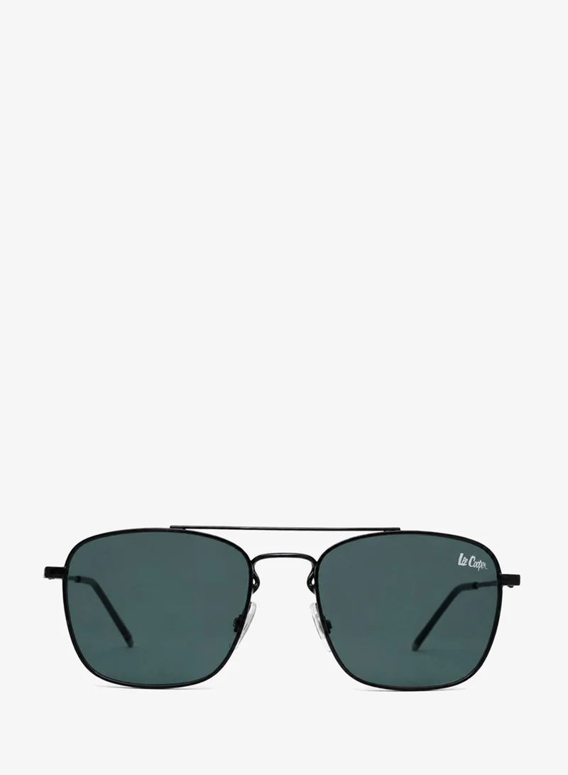 لي كوبر Glass Sunglasses Black Frame Gradient Grey Mirror Lens 55mm  - LCM10277C1