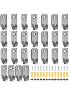25 Pcs Wall Mount Hooks J Hooks For Hanging Mirror Hanging Hardware 304 Stainless Steel Mini J Hook For Hanging Art Heavy Duty Hanger With Screws For Picture Frames Wire Key Bag Silver