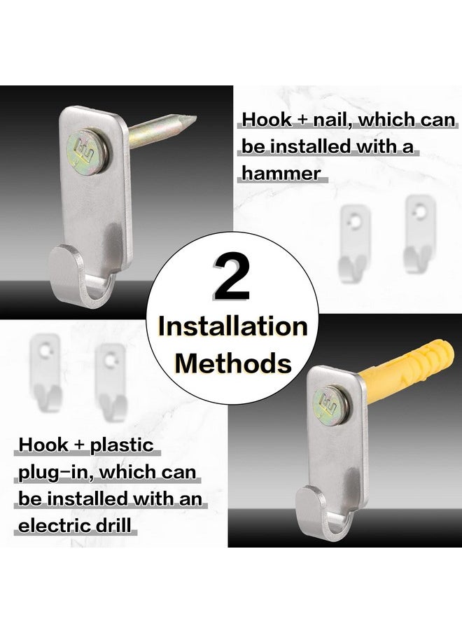 Sosation - 25 Pcs Wall Mount Hooks J Hooks For Hanging Mirror Hanging Hardware 304 Stainless Steel Mini J Hook For Hanging Art Heavy Duty Hanger With Screws For Picture Frames Wire Key Bag Silver - Image 1