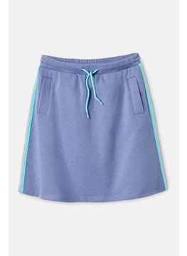 Tchibo Kids Girl Drawstring Stripe Mini Skirt, Light  Blue  - Image 2