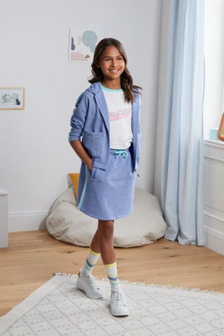 Kids Girl Drawstring Stripe Mini Skirt, Light  Blue - pzsku/Z76052B4D2E351E1828D3Z/45/1746231879/cbad25e2-5779-4295-a0dd-3e9e1fc6bf16