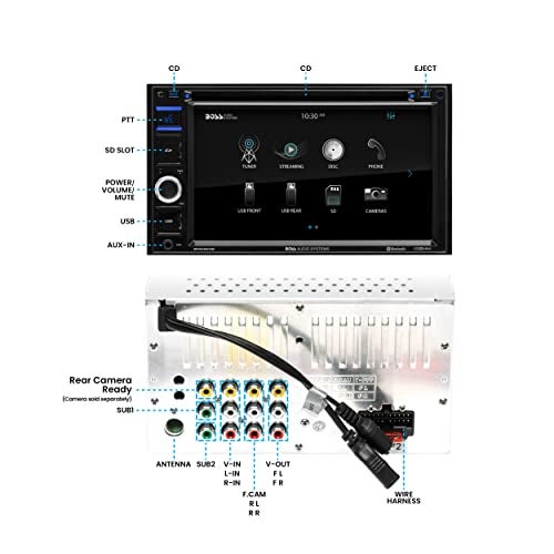BOSS Audio Systems BV9364B Car Stereo DVD Player - Double Din, Bluetooth Audio/Hands-Free Calling, 6.2 Inch Touchscreen LCD Monitor, MP3 Player, CD, DVD, USB Port, SD, AUX Input, AM/FM Radio Receiver - Image 5