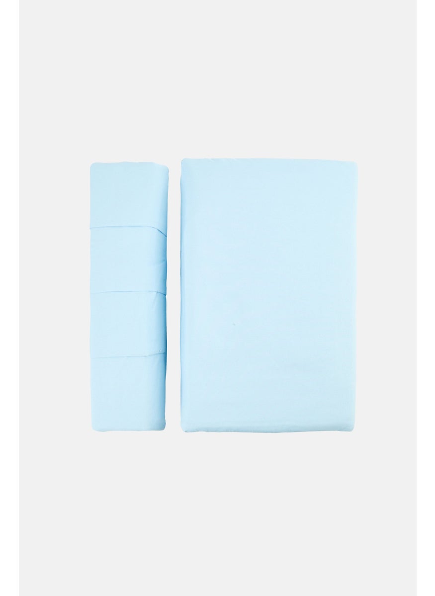 U.S. Polo Assn. 6 Piece Double Brushed Solid Bedsheet Set, Light Blue  - Image 2