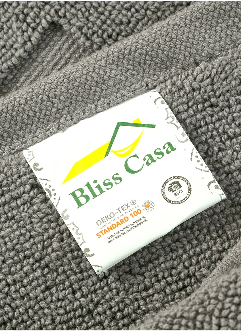 بليس كاسا مجموعة بساط حمام Bliss Casa مكونة من قطعتين، 1000 جرام لكل متر مربع، مصنوعة من القطن الأصلي بنسبة 100%، عالية الامتصاص، من القطن المضلع القابل للغسل، منشفة أرضية للحمام