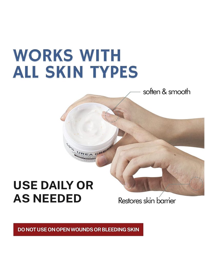 Kanza كريم يوريا 40% للأقدام المتشققة واليدين 150 جرام كريم اليد مزيل مسامير القدم كريم القدم لتشقق كعب القدم والمرفقين والأظافر والركبتين ومرطب البشرة وغسول اليوريا مع أقصى قدر من القوة للرجال والنساء - Image 5