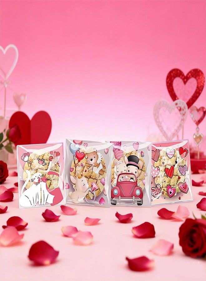 Colodeol 200 PCS Small valentines day Cellophane Treat Bag,valentines Clear Self Adhesive Candy Bags,Plastic Cookie Bags Goodie Bags for Party Favor Supplies - Image 5