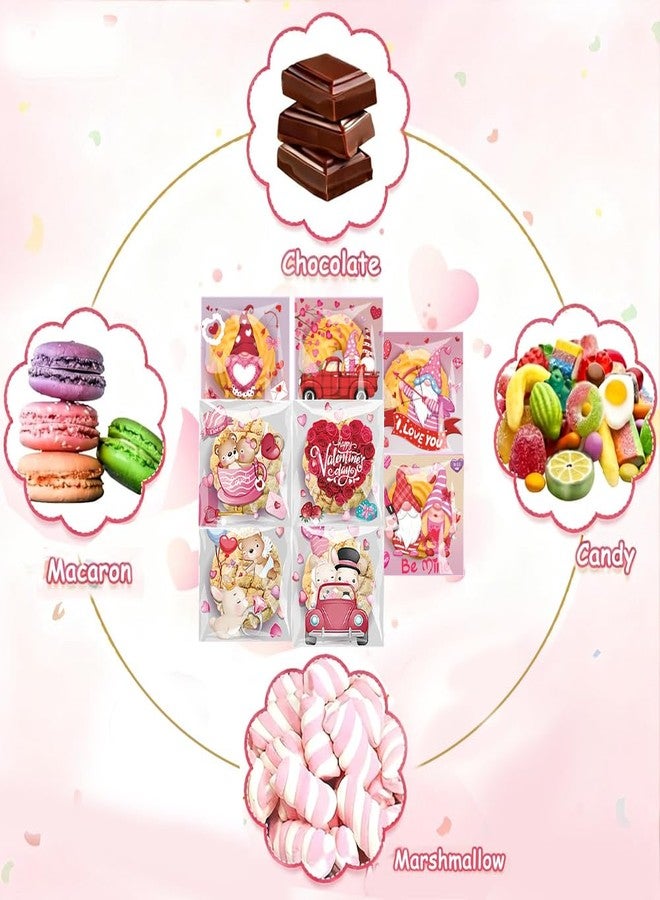 Colodeol 200 PCS Small valentines day Cellophane Treat Bag,valentines Clear Self Adhesive Candy Bags,Plastic Cookie Bags Goodie Bags for Party Favor Supplies - Image 4