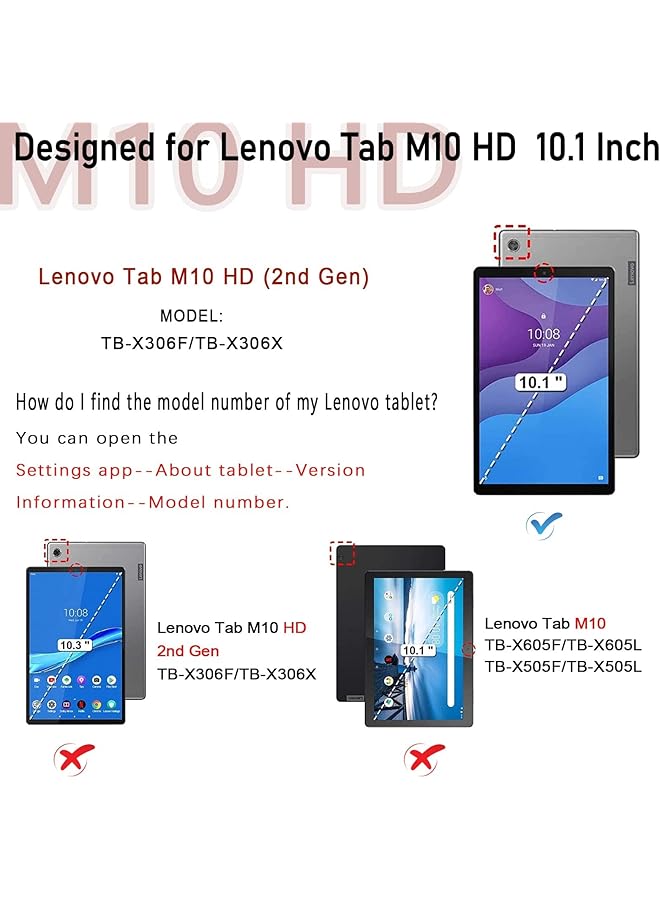 erorex Tablet Case For Lenovo Tab M10 Hd 2Nd Gen 10.1 Inch Eva Shockproof Tough Heavy-Duty Armor Anti-Drop Double Protective Cover With Stand For Lenovo Tab M10 Hd 2020 Tb-X306F Tb-X306X Black - Image 2