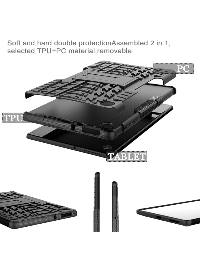 erorex Tablet Case For Lenovo Tab M10 Hd 2Nd Gen 10.1 Inch Eva Shockproof Tough Heavy-Duty Armor Anti-Drop Double Protective Cover With Stand For Lenovo Tab M10 Hd 2020 Tb-X306F Tb-X306X Black - Image 3