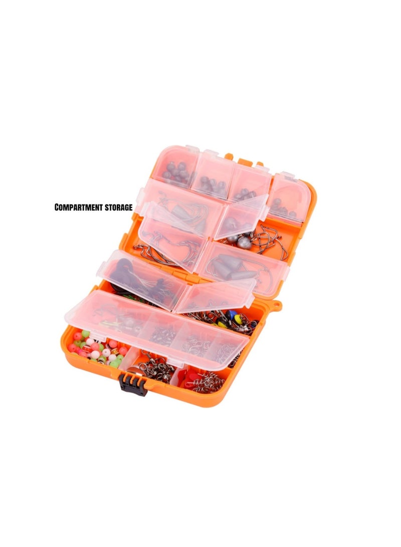 POSICHE 257Pcs Complete Fishing Accessories Kit, Including Swivels, Snaps, Hooks, Jig Heads, Sinker Weights, Floats, Beads & Adjustable Tackle Box - Image 2