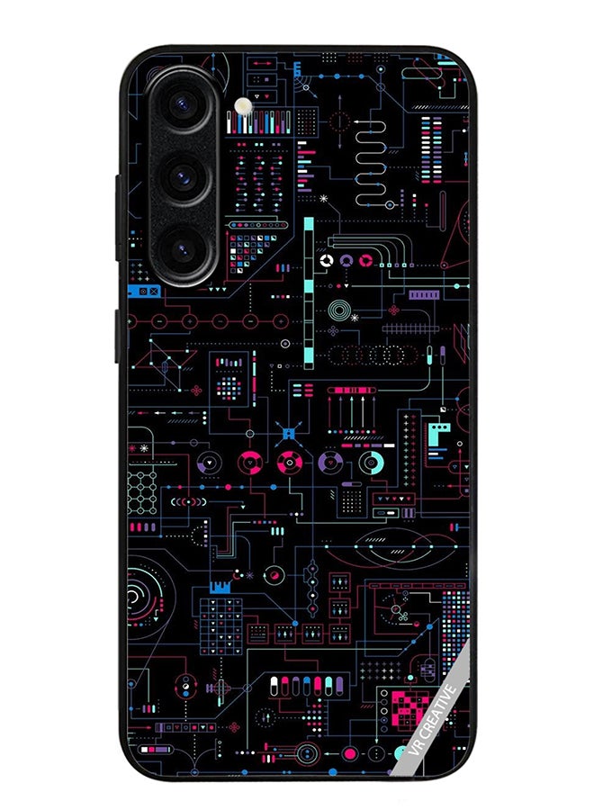 VR CREATIVE Protective Case Cover For Samsung Galaxy S24 Circuit Design Multicolour - Image 1