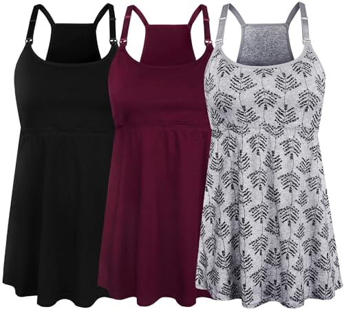 SUIEK Women's Nursing Tank Top Cami Maternity Bra Breastfeeding Shirts (Small) - Image 1