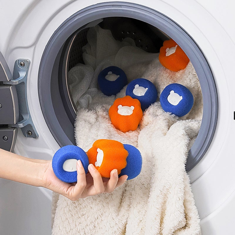 Bear Sponge Laundry Ball Anti-Winding Sticky Hair Ball Washing Clothes Hair-Removing Artifact Magic Hair-Removing Cleaning Ball Cat Hair - Image 2