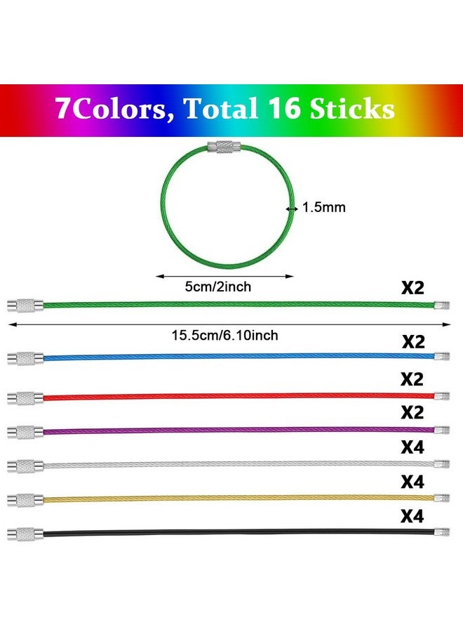 PALAY 16 Pcs Stainless Steel Keychain, 1.5Mm Coated Wire Keychain Cable Large Key Rings For Luggage Tags, Key Tags, Keyrings, Kitchen Utensils (15Cm*1.5Mm),Blue - Image 2