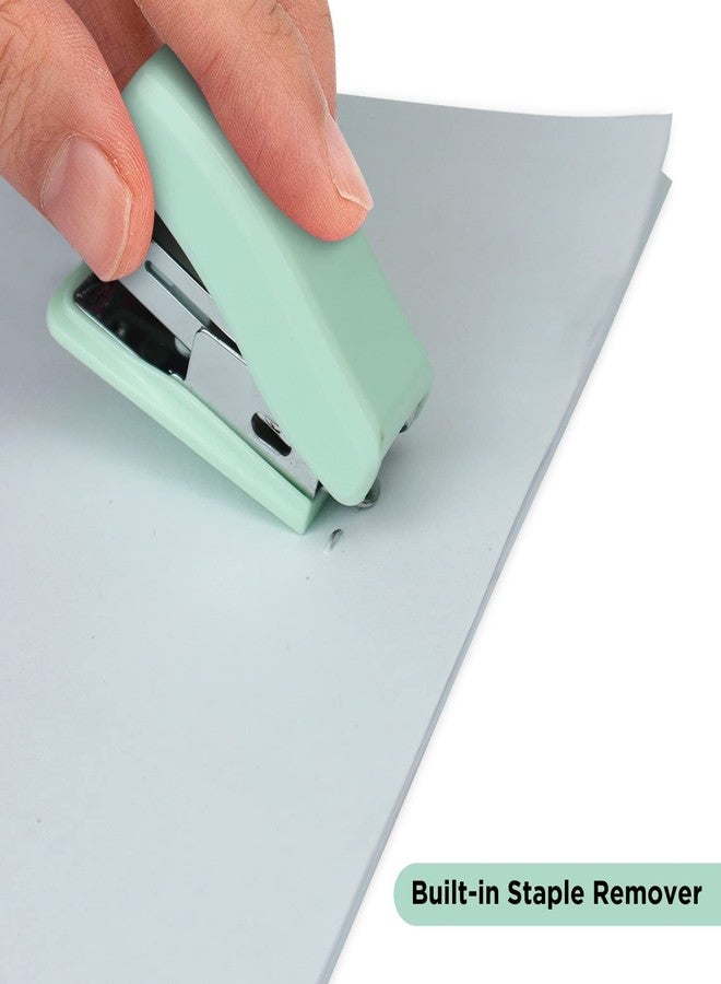NFI Essentials Mini Stapler - Assorted Color, 12 Sheet Capacity, Built-in Staple Remover & 640 Standard Staples - Image 3