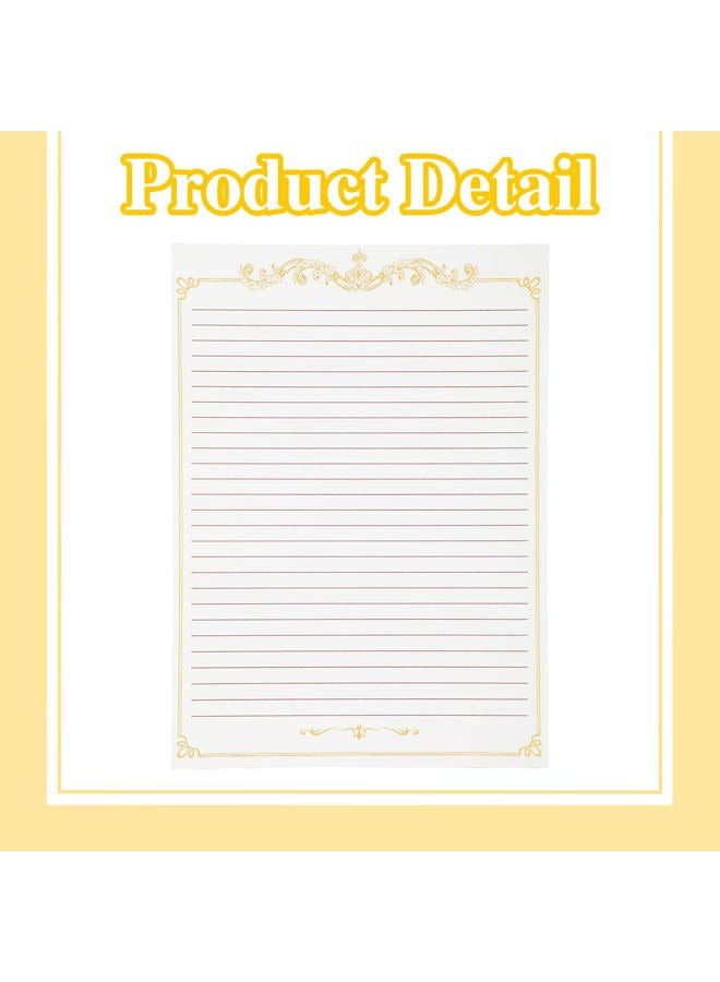 Eersida 150 Sheets Vintage Stationery Paper and Envelopes Letter Set Includes 100 Vintage Paper Letter Writing Paper and 50 Vintage Envelope, 4.3 x 8.45 Inch for School Office (7.25 x 10.2 Inch, Lined Style) - Image 3