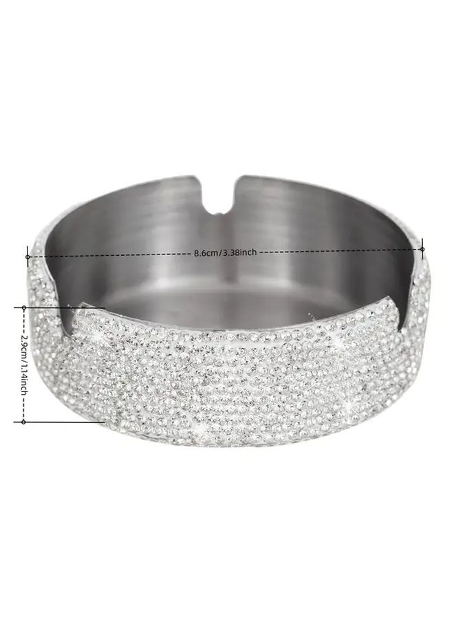 White Stainless Steel Crystal Embellished Cigarette Holder Luxury Gift - Image 3