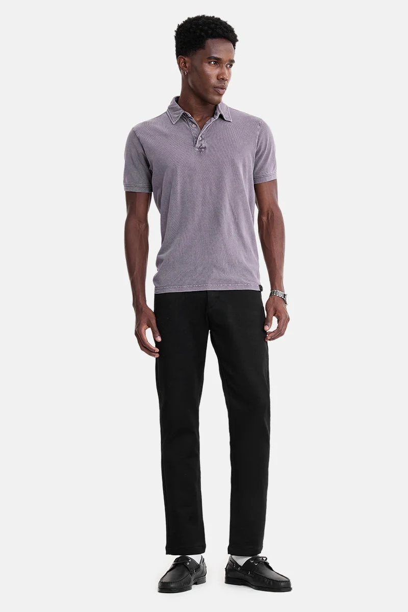 SNITCH Black Solid Slim Fit Festive Chinos