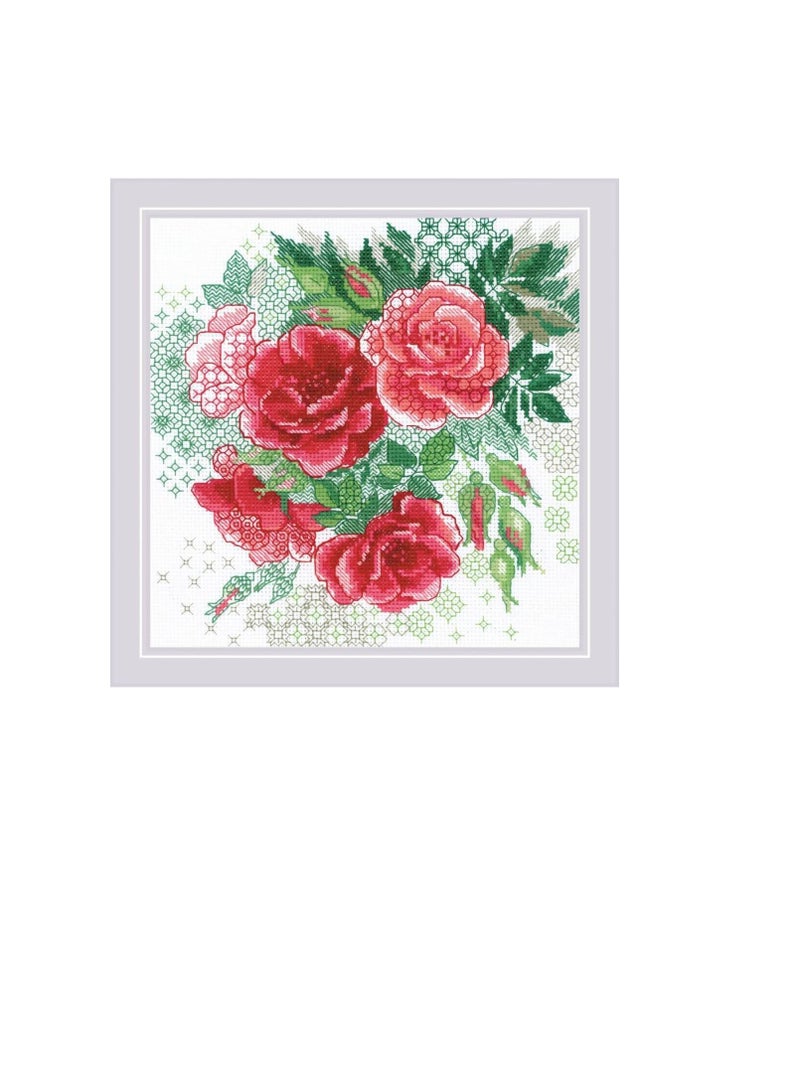 Cross Counted Cross Stitch Kit 7.75in x 7.75in Red Rose Hip - Image 3