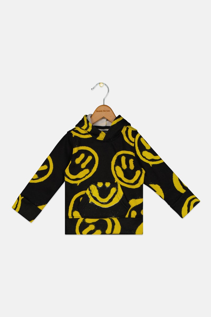 Originals by Brooklyn Cloth Toddlers Boy Allover Print Long Sleeves Sweatshirt, Black  - Image 1