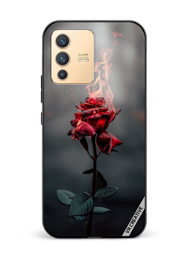 VR CREATIVE Protective Case Cover For Vivo V23 5G Burning Rose Design Multicolour - Image 1