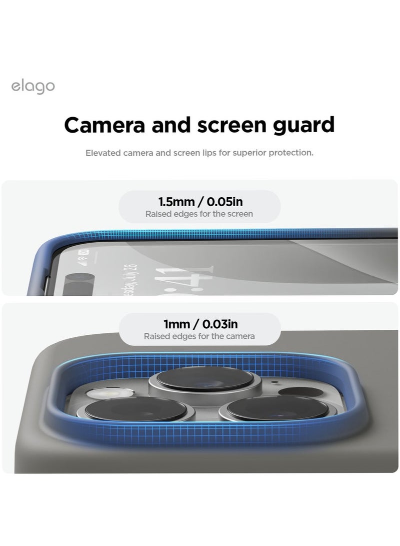 Elago Liquid Silicone for iPhone 16 Pro MAX Case Cover Full Body Protection, Shockproof, Slim, Anti-Scratch Soft Microfiber Lining - Medium Gray - Image 5