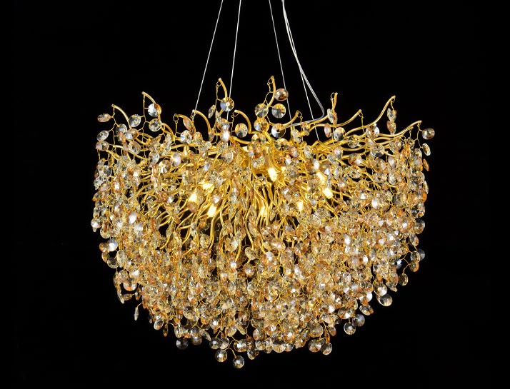CITRA 800 MM Crystal Gold LED Tree Chandelier Light for Living Room Round Dining Room Chandelier Over Table - Warm White - Image 2