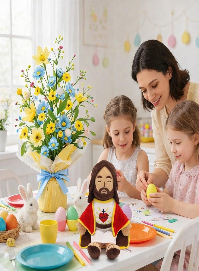 Yelakey 13.4" Jesus Plush Doll for Kids Jesus Plushie with Red Gold-Trimmed Shawl Christian Religious Gift for Christening & Easter Decoration (Red) - Image 4