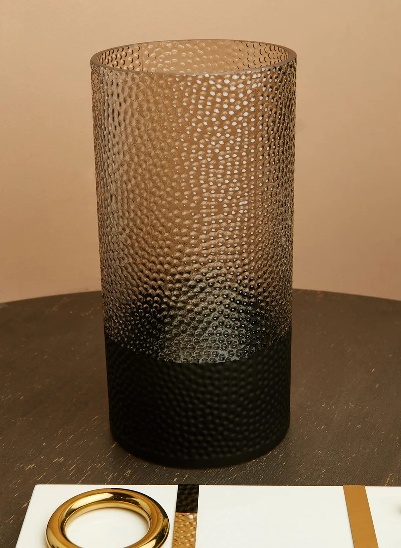 Premier Covara Small Embossed Smoked Glass Vase