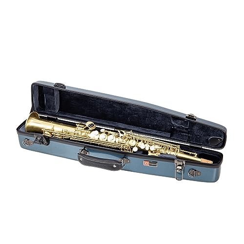 Crossrock Pro-Grade Straight Soprano Saxophone Case | Sapphire Blue Gloss, TSA Lock, Elite Protection, Detachable Backpack Straps, Accessory Pocket for Professional Musicians - Image 1