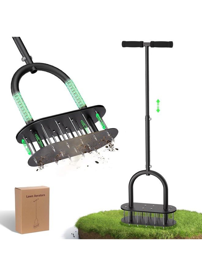 Onadak Lawn Aerator Spikes Aerating Tool, Manual Aeration Tools with Padded T-Handle, Wide Foot Plate - Image 1