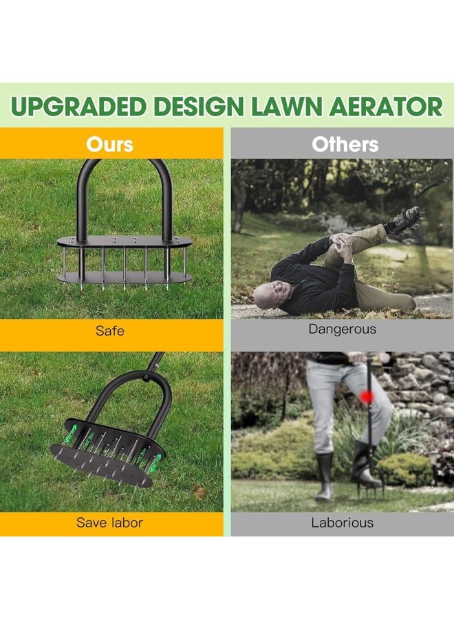 Onadak Lawn Aerator Spikes Aerating Tool, Manual Aeration Tools with Padded T-Handle, Wide Foot Plate - Image 4