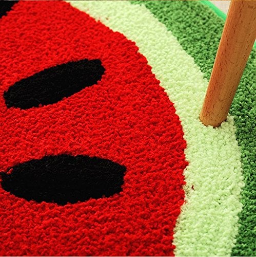 KUKISHOP Baby Round Creative Shaggy Watermelon Area Rugs and Carpet Soft Bedroom Home Carpet Mat Pad for Kids Play,Round 39.3" x 39.3" - Image 3