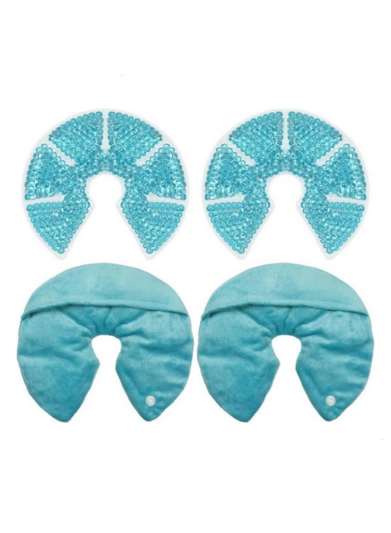 1 زوج من وسادات الثدي العلاجية للأمهات المرضعات - علاج ساخن/بارد للتخفيف من الاحتقان والتهاب الضرع وتحفيز إنتاج الحليب - Image 1