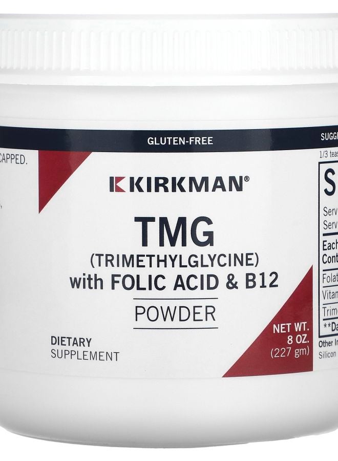 TMG (Trimethylglycine) with Folic Acid & B12 Powder 8 oz (227 g)