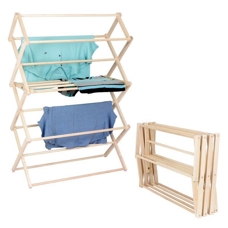 Pennsylvania Woodworks Pennsylvania Woodworks Clothes Drying Rack Solid Maple Hard Wood Laundry Rack for Sweaters Blouses Lingerie  More Durable Folding Drying Rack Made in USA No Assembly Needed Large 