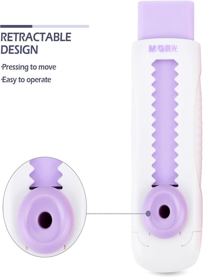 GANPUB 2Pcs Retractable Slide Erasers Bulk Cute Pencil Erasers Drawing Eraser Aesthetic Erasers Push Pull Eraser Back School Supplies for Office Small in Size Correction Products（Random Color） - Image 3