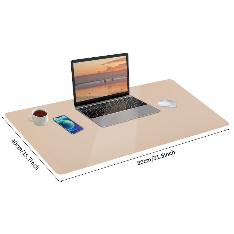 Bloss Leather Desk Pad, Mouse Pad, Non-Slip Desk Protector Mat, Leather Desk Blotter, Computer Desk Pad, Waterproof Desk Mat for Office Home Decor - Beige (31.5Ã—15.7 Inches) - Image 4