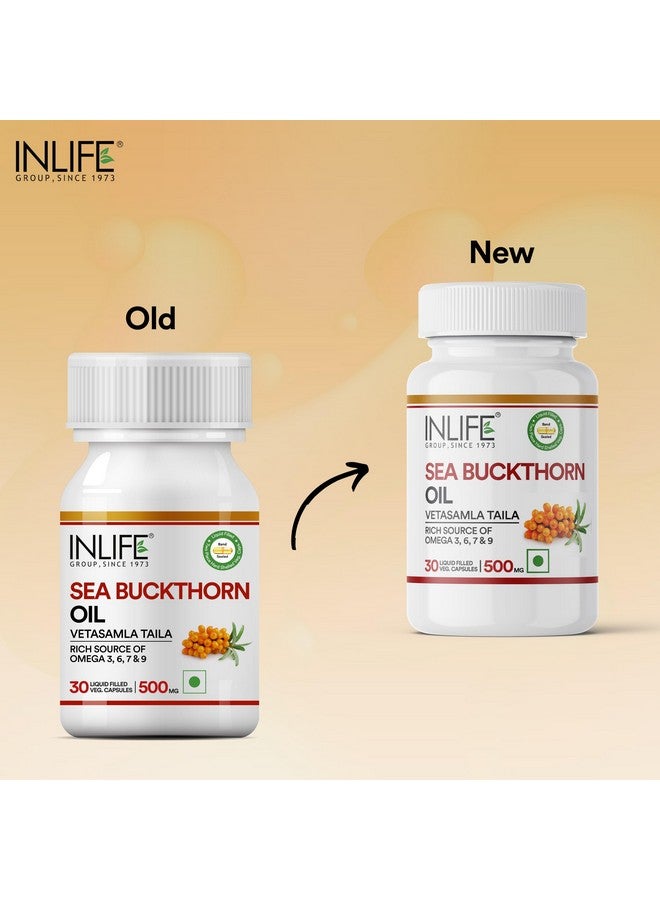 Inlife كبسولات زيت البحر النبق INLIFE 500 ملغ | مكمل أوميغا 3 6 7 9 للبشرة والصحة العامة - 30 كبسولة سائلة نباتية (عبوة من 1، 30) - Image 5
