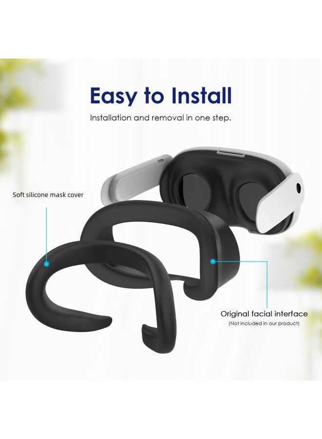 Silicone Protective Cover Meta Quest3 Vr Headset Sweatproof Dustproof Face Mask Digital Computer/game Console Protective Shell-Product Color:Gray-Model:Silicone Nose Bridge - Image 4