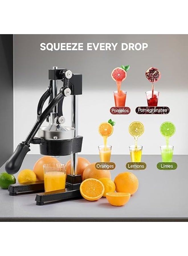 JIHAM Manual Fruit Juicer, Citrus Press, Hand Press Juicer, Juice Squeezer, For Various Commercial and Family Gatherings, For Orange Lemon Dragon Fruit Pomegranate Watermelon (Black) - Image 3