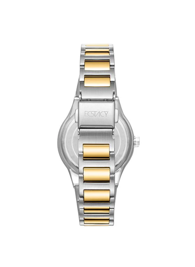 إكستاسي Ecstacy Women's GM10 Movement Watch, Analog Display and Stainless Steel Strap - E23509-TBTW, Two Tone Gold