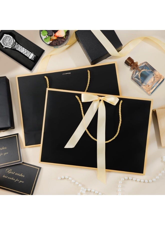 BOBANA Black Gift Packaging Set, 2 Pack with Tissue Paper & Greeting Cards, Elegant Gift Wrap Bags for Birthday Wedding Baby Shower Party - Image 4