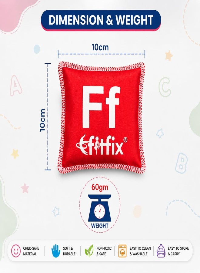 أكياس حبوب تعليمية من Fitfix، مُثقّلة، لتعليم الحروف الأبجدية من الألف إلى الياء | لعبة تعليمية للرمي واللعب للأطفال الصغار، ومرحلة ما قبل المدرسة ورياض الأطفال | عبوة من 26 كيسًا، متعددة الألوان، للأعمار من 3 سنوات فما فوق - Image 4