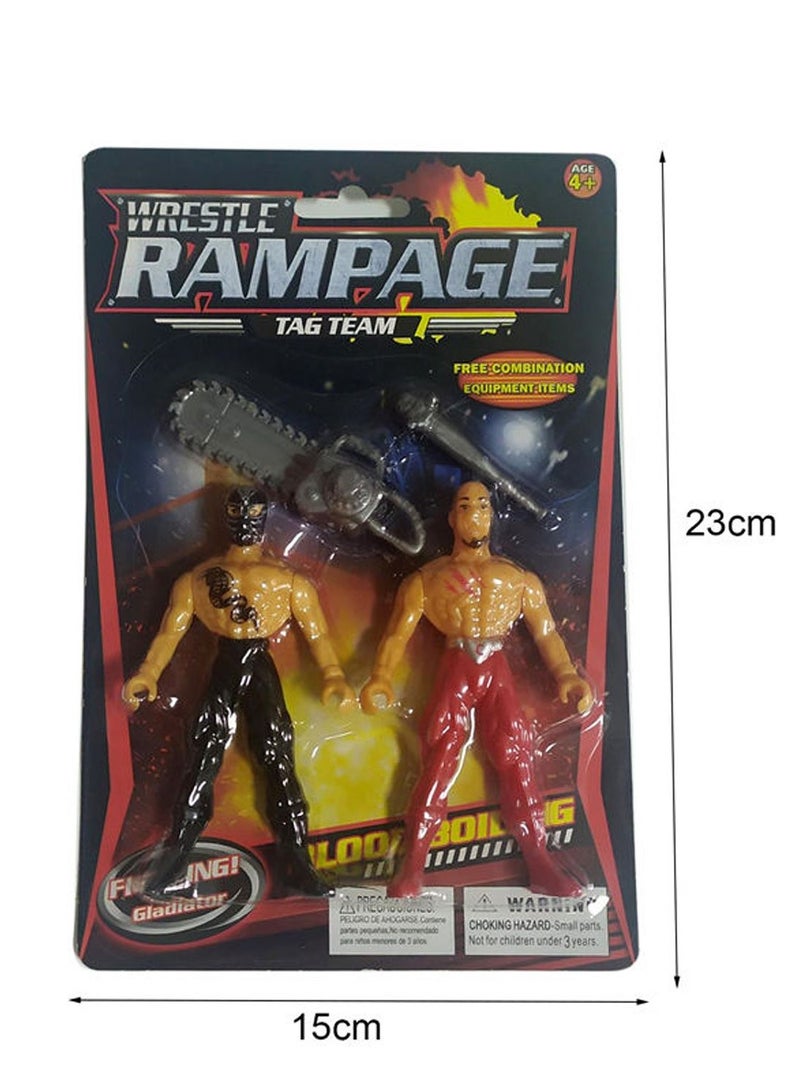 4 قطع من مصارعين ومعدات WWE Wrestle Rampage