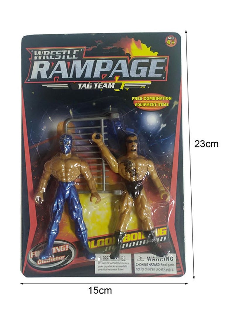 4 قطع من مصارعين ومعدات WWE Wrestle Rampage