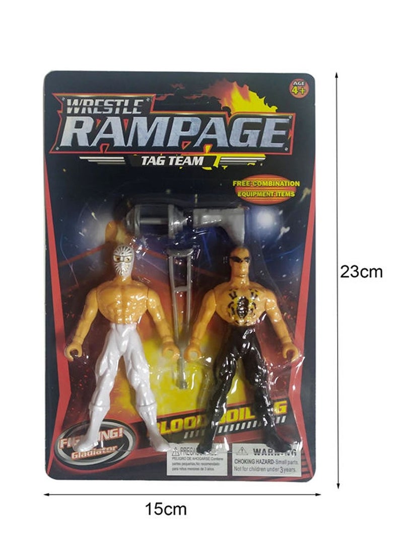4 قطع من مصارعين ومعدات WWE Wrestle Rampage