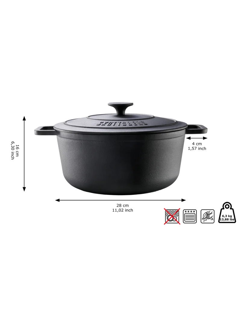 Skottsberg Skottsberg - Cast Iron Round casserole 28cm round, with lid