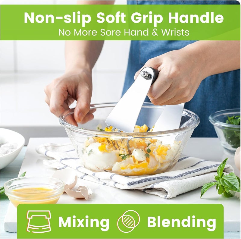 Spring Chef Dough Blender & Pastry Cutter Tool, Stainless Steel Pastry Blender & Bench Scraper for Pizza, Nut, Pie - Multipurpose Dough Cutter & Scraper Tool for Baking with Soft Grip Handles - Black - Image 5