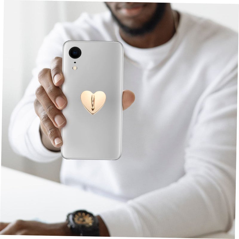 Adhesive Metal Heart Shaped Phone Grip Ring Stand Finger Hook Case For Mobile Phone - Image 5